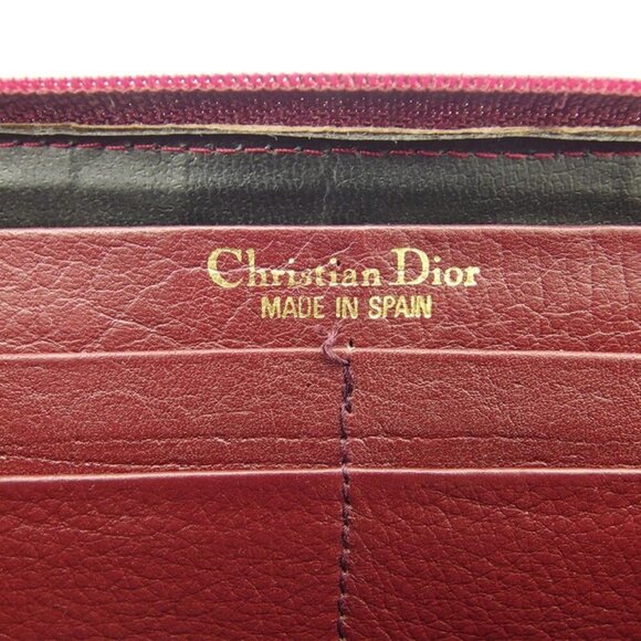 Dior Long Wallet Bordeaux Leather Authentic Used - Picture 8 of 10
